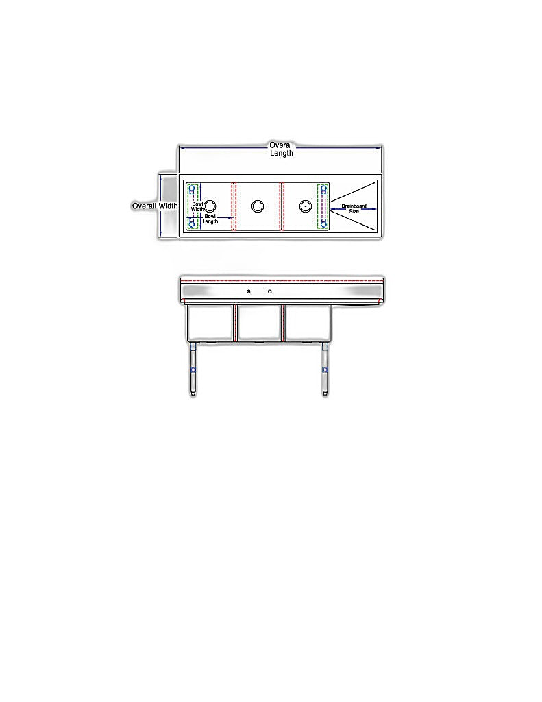 BK Resources Stainless Steel 3 Compartment Sink w/ 10" Riser & Left Drainboard – 18"L x 18"W x 14"D Bowls - Donut-Equipment.com