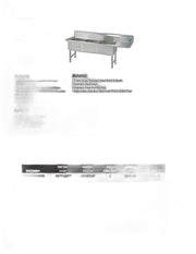 BK Resources Stainless Steel 3 Compartment Sink w/ 10" Riser & Right Drainboard – 24"L x 24"W x 14"D Bowls - Donut-Equipment.com