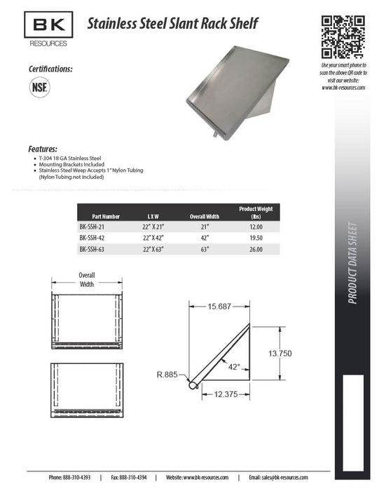 BK Resources 72" Left-Side Rinse Table Kit, 16-Gauge Stainless Steel - Donut-Equipment.com