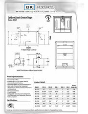 BK Resources 70 lb / 35 GPM Carbon Steel Grease Trap / Interceptor - Donut-Equipment.com