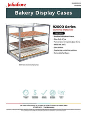 Jahabow 9200 Series 29"L x 20"D x 24"H Countertop Bakery Display Case – Aluminum, Tempered Glass, w/ 2 Shelves, Non-Refrigerated - Bakery Wholesalers