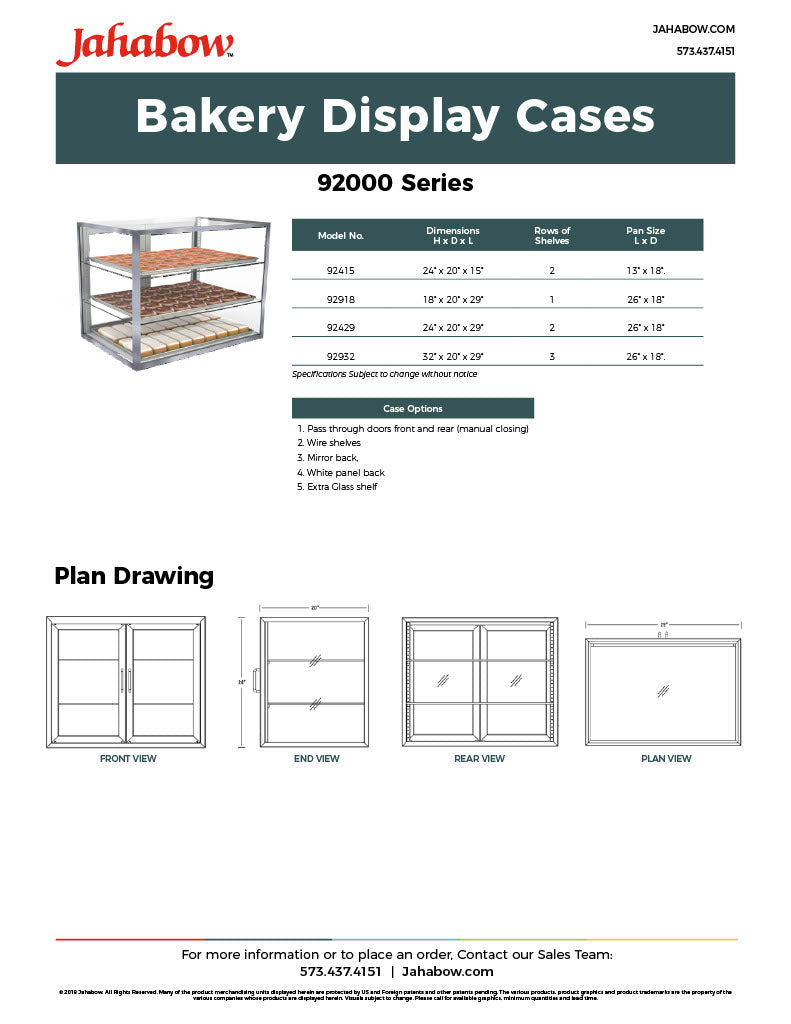 Jahabow 9200 Series 15"L x 20"D x 24"H Countertop Bakery Display Case – Aluminum, Tempered Glass, w/ 2 Shelves, Non-Refrigerated - Bakery Wholesalers