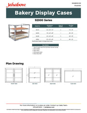 Jahabow 9200 Series 29"L x 20"D x 18"H Countertop Bakery Display Case – Aluminum, Tempered Glass, w/ 2 Shelves, Non-Refrigerated - Bakery Wholesalers