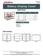 Jahabow 9200 Series 15"L x 20"D x 24"H Countertop Bakery Display Case – Aluminum, Tempered Glass, w/ 2 Shelves, Non-Refrigerated - Bakery Wholesalers
