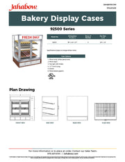 Jahabow 92500 Series 31"L x 24"D x 36"H Countertop Donut/Pastry Display Case – Aluminum, Tempered Glass, w/ 3 Shelves, Non-Refrigerated - Donut-Equipment.com