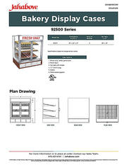 Jahabow 92500 Series 31"L x 24"D x 36"H Countertop Donut/Pastry Display Case – Aluminum, Tempered Glass, w/ 3 Shelves, Non-Refrigerated - Donut-Equipment.com