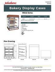 Jahabow 99342 Series 31"L x 24"D x 42-1/2"H Countertop Bakery Display Case – Aluminum, Tempered Glass, w/ 3 Shelves, Non-Refrigerated - Bakery Wholesalers