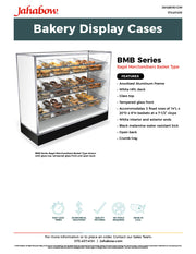 Jahabow BMB Series 60.375"L x 22"D x 50"H Bagel Merchandiser Display Case – Aluminum, Tempered Glass, w/ 3 Fixed Rows, Non-Refrigerated - Bakery Wholesalers