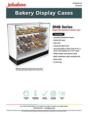 Jahabow BMB Series 75.375"L x 22"D x 50"H Bagel Merchandiser Display Case – Aluminum, Tempered Glass, w/ 3 Fixed Rows, Non-Refrigerated - Bakery Wholesalers