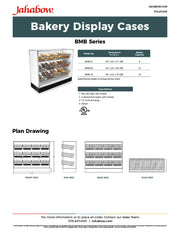 Jahabow BMB Series 75.375"L x 22"D x 50"H Bagel Merchandiser Display Case – Aluminum, Tempered Glass, w/ 3 Fixed Rows, Non-Refrigerated - Bakery Wholesalers