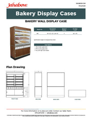 Jahabow Bakery White Wall Display Case 58.5"L x 24"D x 83.5"H – Aluminum, Tempered Glass, w/ 4 Shelves, Non-Refrigerated - Bakery Wholesalers