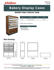Jahabow Bakery Wall Display Case 58.5"L x 24"D x 83.5"H – Aluminum, Tempered Glass, w/ 4 Shelves, Non-Refrigerated - Bakery Wholesalers