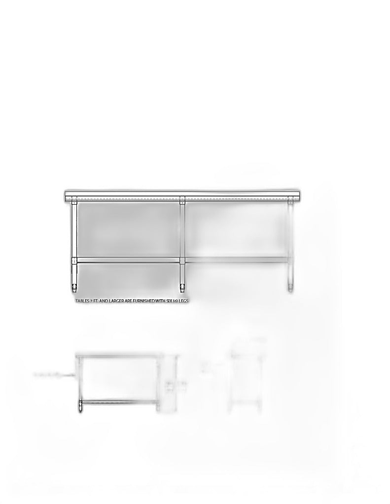 BK Resources 60" x 24" 18 Gauge Stainless Steel Work Table with Undershelf & 1.5" Riser – Prep Table - Donut-Equipment.com