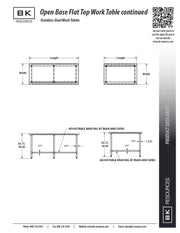 BK Resources 72" x 24" 18 Gauge Stainless Steel Work Table with Open Base – Prep Table - Donut-Equipment.com
