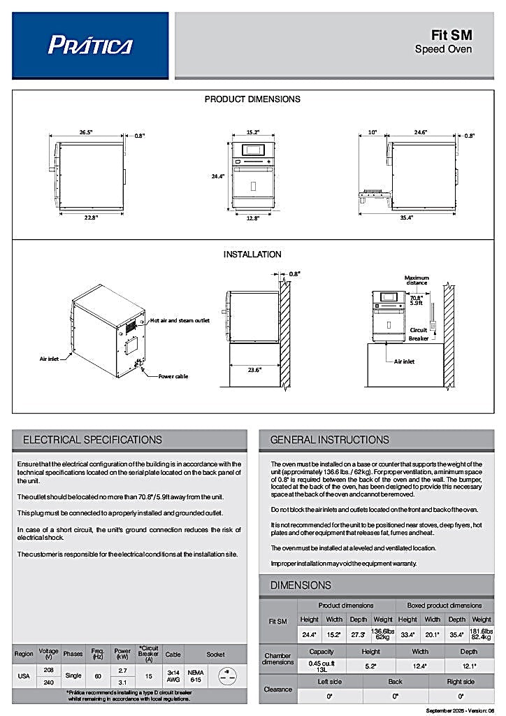 Prática Fit Express SM Single Mag Ventless High-Speed Commercial Rapid Cook Oven, Countertop Design - Donut-Equipment.com