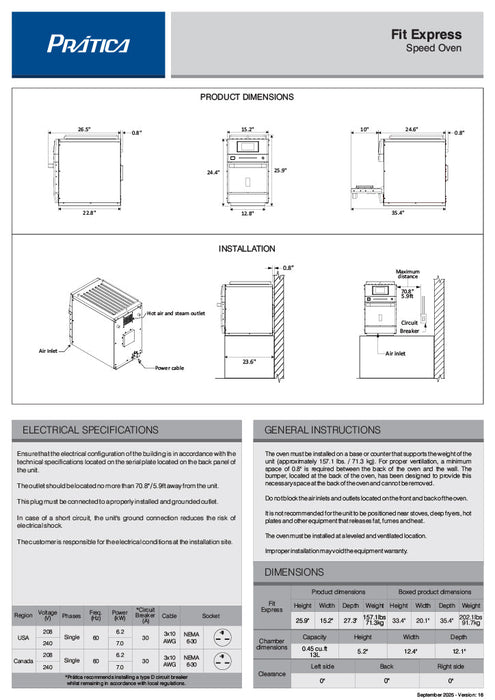 Prática Fit Express Ventless High-Speed Commercial Rapid Cook Oven - Donut-Equipment.com