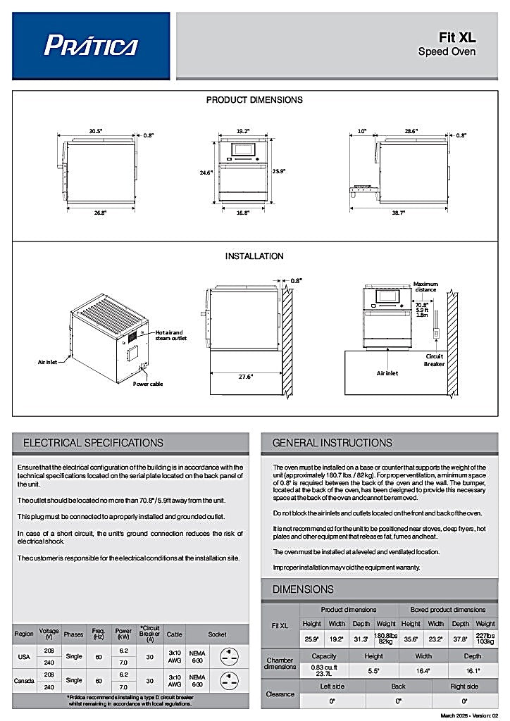 Prática FIT XL Ventless High-Speed Commercial Rapid Cook Oven, Countertop Design - Donut-Equipment.com
