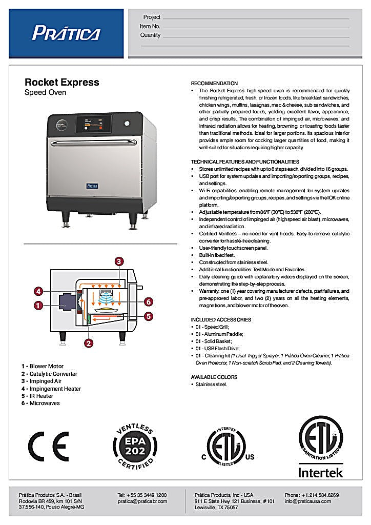 Prática Rocket Express Ventless High-Speed Commercial Rapid Cook Oven, Countertop Design - Donut-Equipment.com