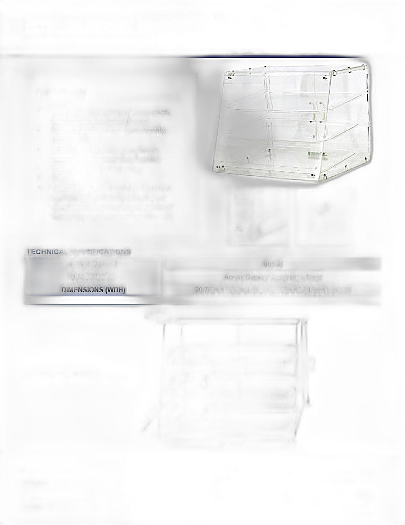 Omcan Acrylic Display Case with 3 Trays – Clear Countertop Bakery & Pastry Display Case