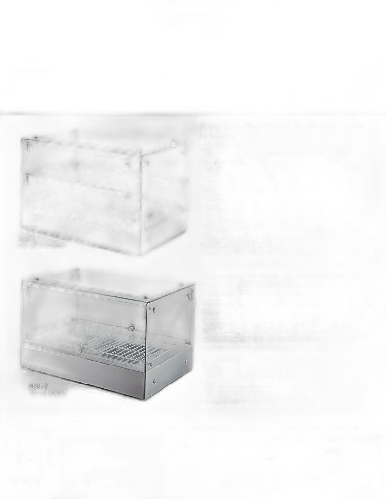 Omcan 22″ Countertop Display Warmer with Square Glass Front – 1.7 Cu. Ft. (50L) Two-Shelf Self-Service & Full-Service Heated Merchandiser Display Case