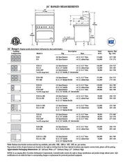 Comstock-Castle F330-12 36" Gas Restaurant Range, 4 Open Burners, 12" Griddle, Single Standard Oven, Stainless Steel Front, 162,000 BTU - Bakery Wholesalers