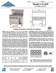 Comstock-Castle F3430 48" Gas Restaurant Range, 8 Open Burners, Single Standard Oven, Stainless Steel Front, 246,000 BTU - Bakery Wholesalers