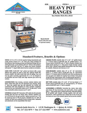 Comstock-Castle FK430-1.5RB 36" Gas Restaurant Range, 2 Open Burners, 18" Charbroiler, Single Standard Oven, Stainless Steel Front, 80,000 BTU - Bakery Wholesalers