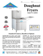Comstock-Castle CC-GDF38 38" Gas Floor Model Donut Fryer, 34" x 24" Fry Pot, 220 lb. Fat Capacity, Thermostatic Controls, Stainless Steel Front, 150,000 BTU - Bakery Wholesalers