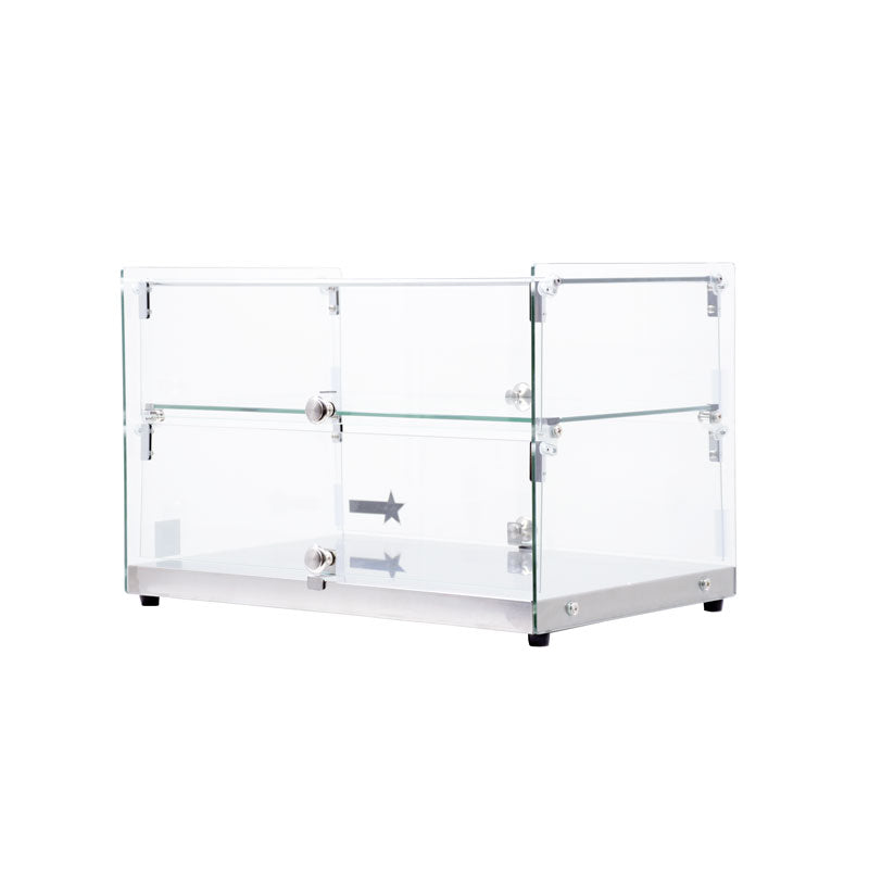 Omcan 22" Countertop Food Display Case with Square Front Glass – 50L Capacity Bakery & Pastry Merchandiser Display Case