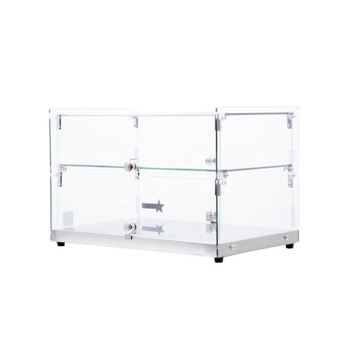 Omcan 22" Countertop Food Display Case with Square Front Glass – 50L Capacity Bakery & Pastry Merchandiser Display Case