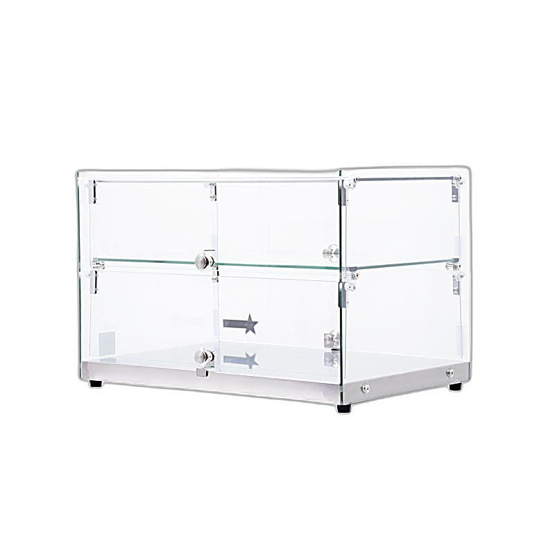 Omcan 22" Countertop Food Display Case with Square Front Glass – 50L Capacity Bakery & Pastry Merchandiser Display Case
