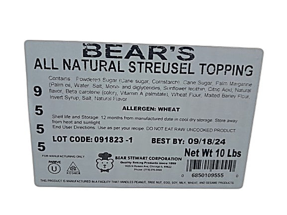 Streusel Topping by Bear Stewart- 10 pounds Bakery Wholesalers