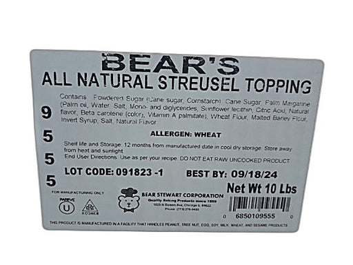 Streusel Topping by Bear Stewart- 10 pounds Bakery Wholesalers