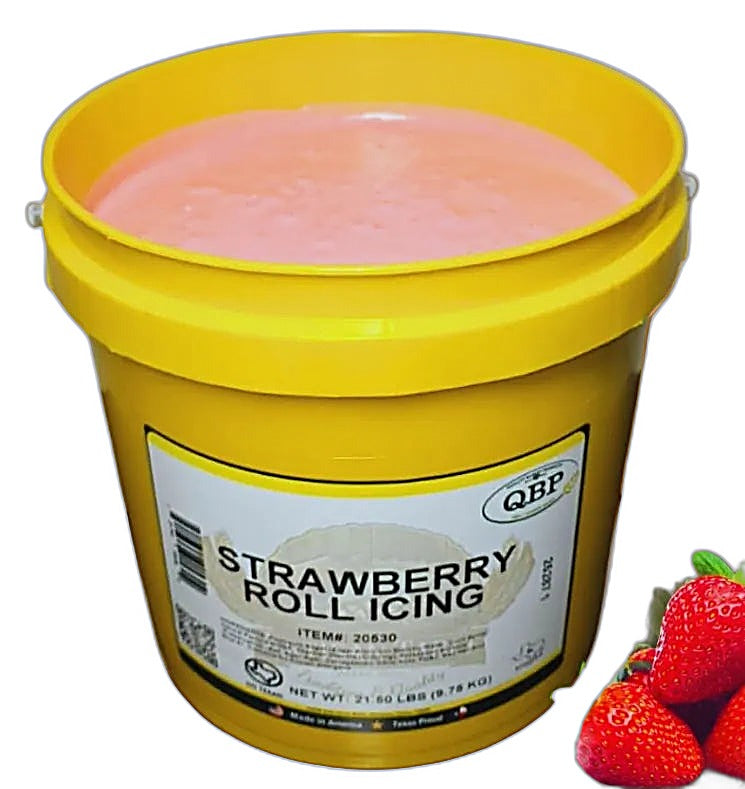 Quality Strawberry Roll and Pastry Icing 21.5 Pounds Ready To Use - Bakery Wholesalers