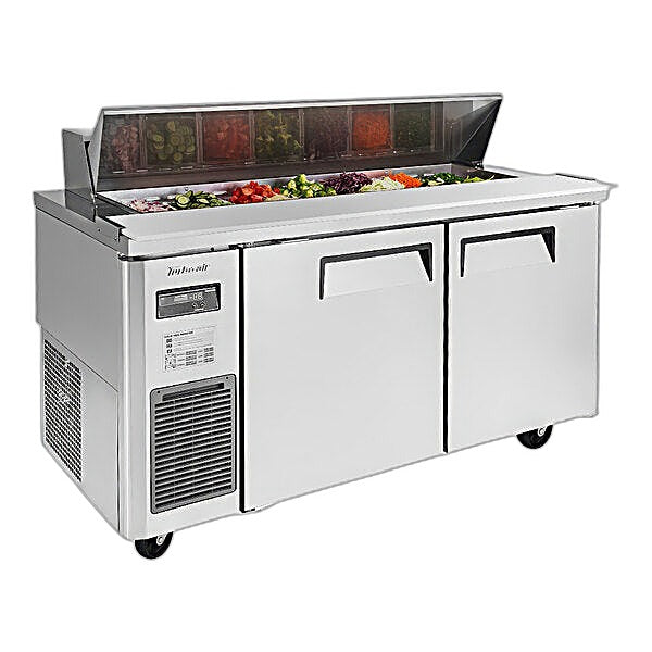 Turbo Air JST-60-N 60" 2 Door Side Mount Compressor Refrigerated Sandwich Prep Table - Donut-Equipment.com