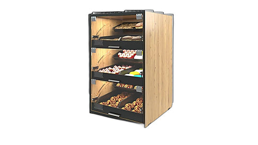 Palram Countertop Bakery Display Case with Illuminated Soft-Close Drawers & Tempered Glass – 21"W x 32"H x 20"D - Donut-Equipment.com