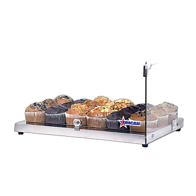 Omcan 22" Countertop Food Display Case with Square Front Glass – 35L Capacity Bakery & Pastry Merchandiser Display Case