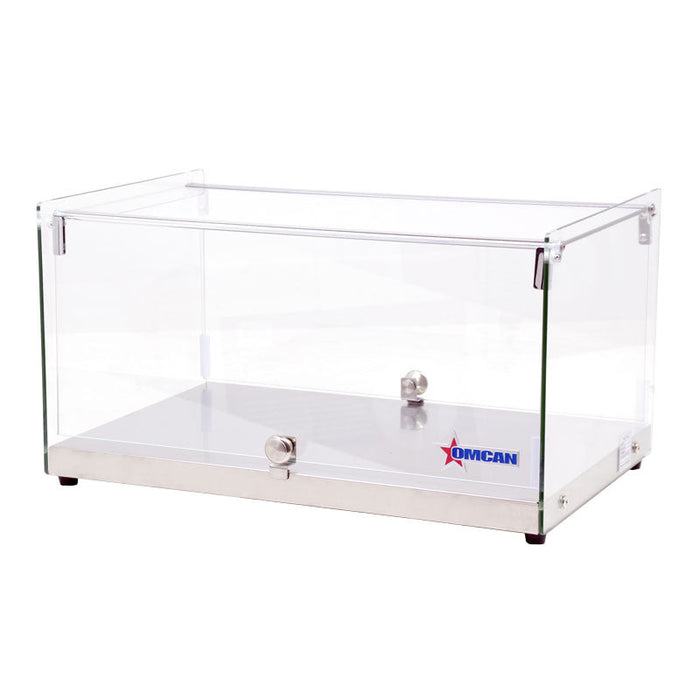 Omcan 22" Countertop Food Display Case with Square Front Glass – 35L Capacity Bakery & Pastry Merchandiser Display Case
