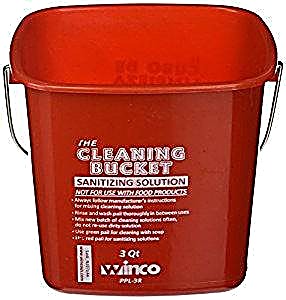 Cleaning Bucket, 3-Quart, Red Sanitizing Solution Bakery Wholesalers