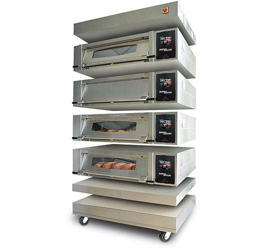 Belshaw, (00799322), DX Deck Oven with Steam, (3) deck, (3) tray, 480v/60/3-ph - Bakery Wholesalers