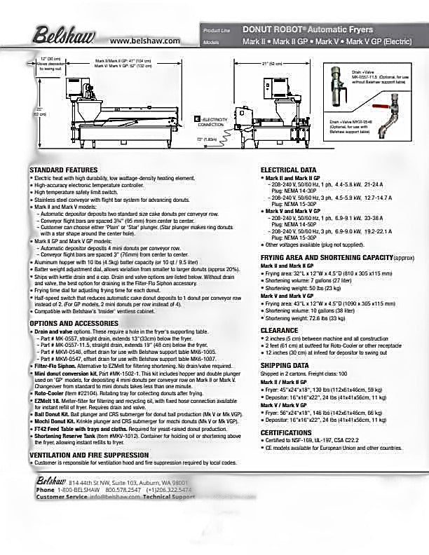 Belshaw Donut Robot® Mark V (Electric) GP for Mini Donuts Only Bakery Wholesalers