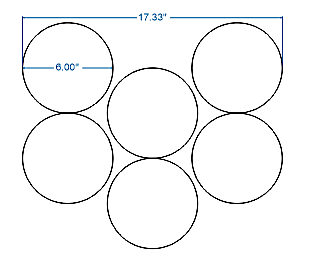 Custom 600RS3 - 6” round aluminum by 3 across (3 around) with 3/4” ss shaft 26” length ~5.75” OD - ¾” cut depth staggered - Donut-Equipment.com