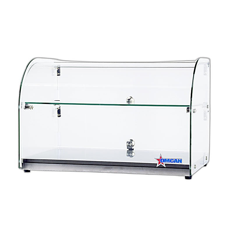 Omcan 22" Countertop Food Display Case with Curved Front Glass – 45L Capacity Bakery & Pastry Merchandiser Display Case