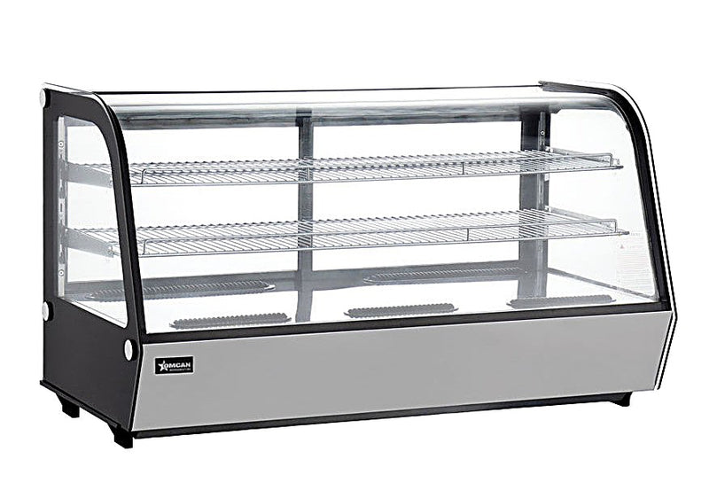 Omcan 48″ Countertop Refrigerated Display Case – 7.13 Cu. Ft. (202L), Two-Shelf Stainless Steel Bakery & Merchandising Display Cooler