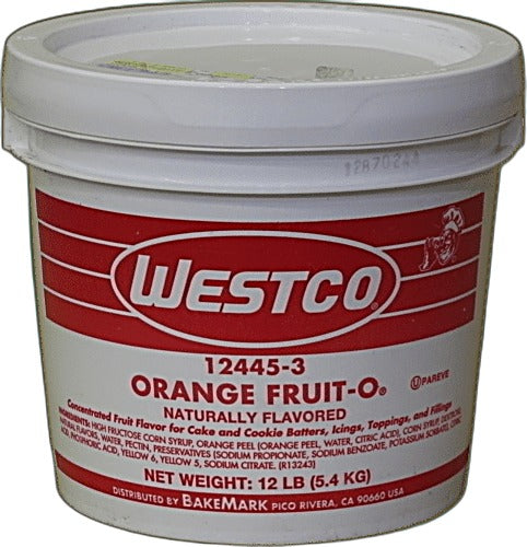 Westco Orange Fruit-O Concentrate Icing Fruit 12# Bakery Wholesalers