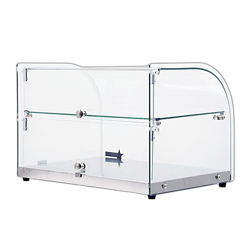 Omcan 22" Countertop Food Display Case with Curved Front Glass – 45L Capacity Bakery & Pastry Merchandiser Display Case