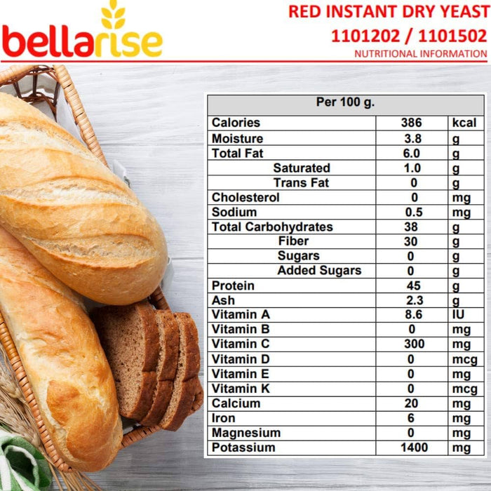 Instant Rise Dry Yeast- Bella Rise Yeast- Paquete individual de 1 libra