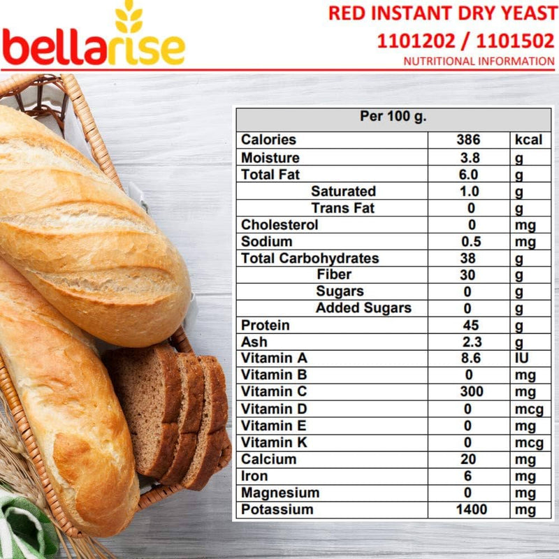 Instant Rise Dry Yeast- Bella Rise Yeast- Case of 20 (20#) Bakery Wholesalers
