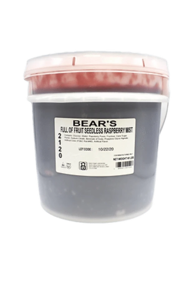 Bear Stewart Red Raspberry Seedless Mist Filling- 20 Pound Pail Bakery Wholesalers