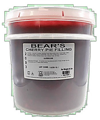 Whole Cherry Pie Filling- 40 Pound Pail Bakery Wholesalers
